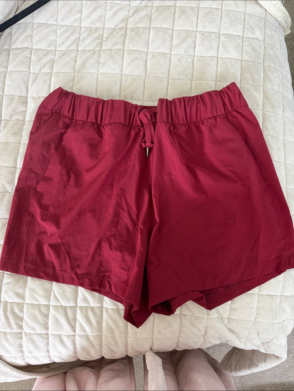 Avia Women's Athletic Drawstring Shorts in Burgundy
